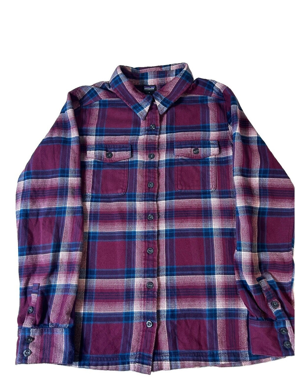 Patagonia Women's Long-Sleeved Fjord Plaid Flannel Shirt Sz 4
